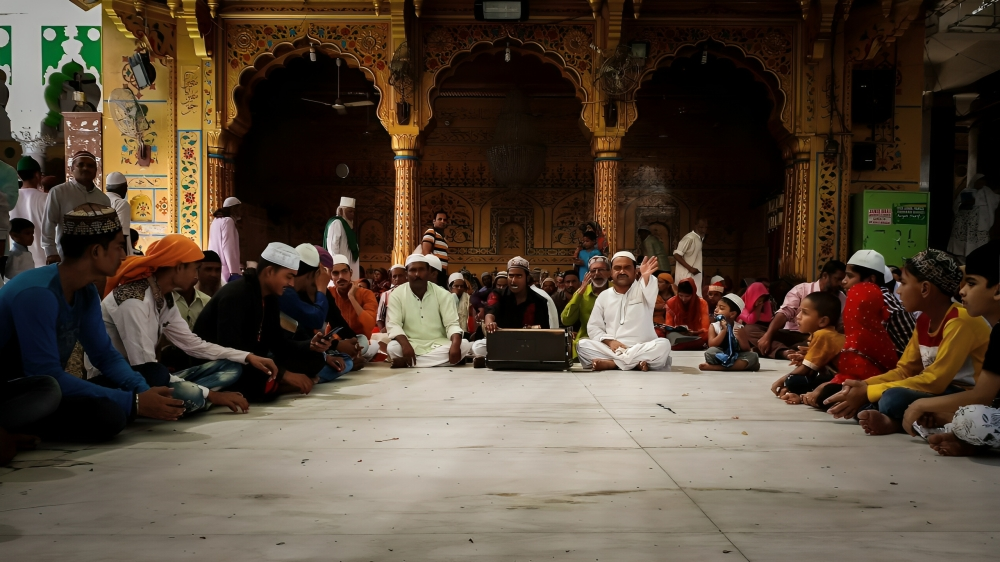 Qawwali performance at the Ajmer Sharif Dargah in Ajmer, India
