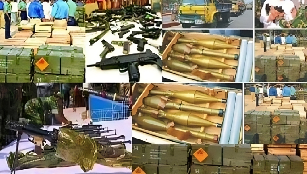 Ten trucks of weapons